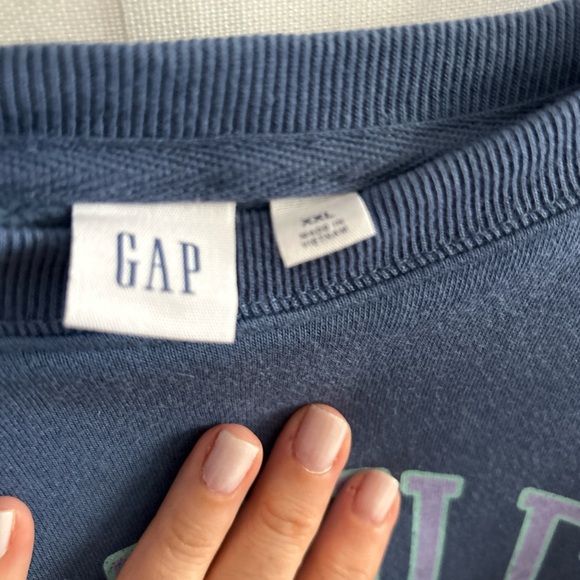 Gap Blue Oversized Cozy Preppy Sweatshirt Size XXL - Picture 4 of 8